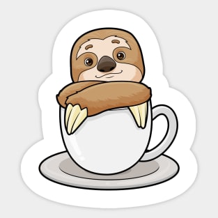 Sloth with Cup of Coffee Sticker